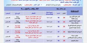 الأرصاد الجوية تعلن حالة الطقس الأحد 10 نوفمبر 2024 - نبض مصر