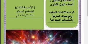 مراجعات نهائية.. أسئلة تقييم الأسبوع الثامن الفلسفة والمنطق الصف الأول الثانوي - نبض مصر