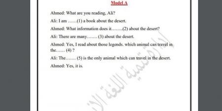 مراجعات نهائية.. أسئلة تقييم الاسبوع العاشر في اللغة الإنجليزية الصف السادس الابتدائي - نبض مصر