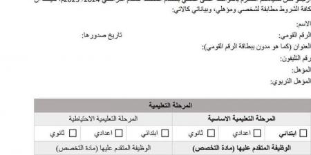 الأزهر الشريف يعلن عن مسابقة لتعيين 12498 معلم بداية من 23-11-2024 - نبض مصر