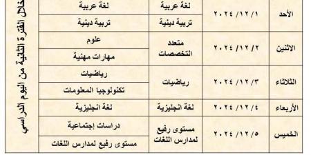 جداول امتحانات شهر نوفمبر 2024 لطلاب صفوف النقل بالقاهرة «صور» - نبض مصر