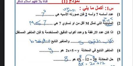 مراجعات نهائية.. امتحان الرياضيات المتوقع بإجابته لشهر نوفمبر الصف السادس الابتدائي - نبض مصر