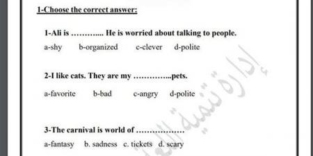 مراجعات نهائية.. أسئلة تقييم الاسبوع الـ 15 في اللغة الإنجليزية لـ الصف السادس الابتدائي - نبض مصر