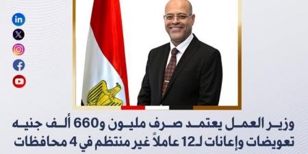 صرف 1.6 مليون جنيه تعويضات وإعانات لـ12 عاملًا غير منتظم في 4 محافظات - نبض مصر