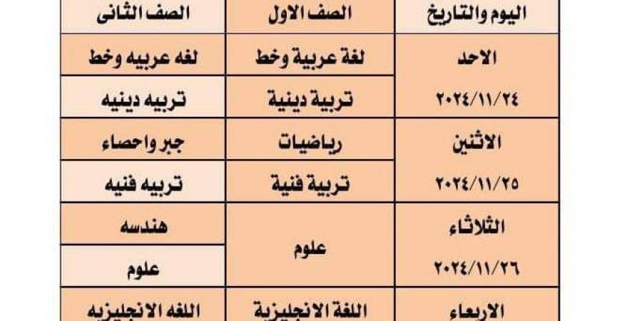 جدول امتحانات شهر نوفمبر لطلاب الصف الأول الإعدادي - نبض مصر