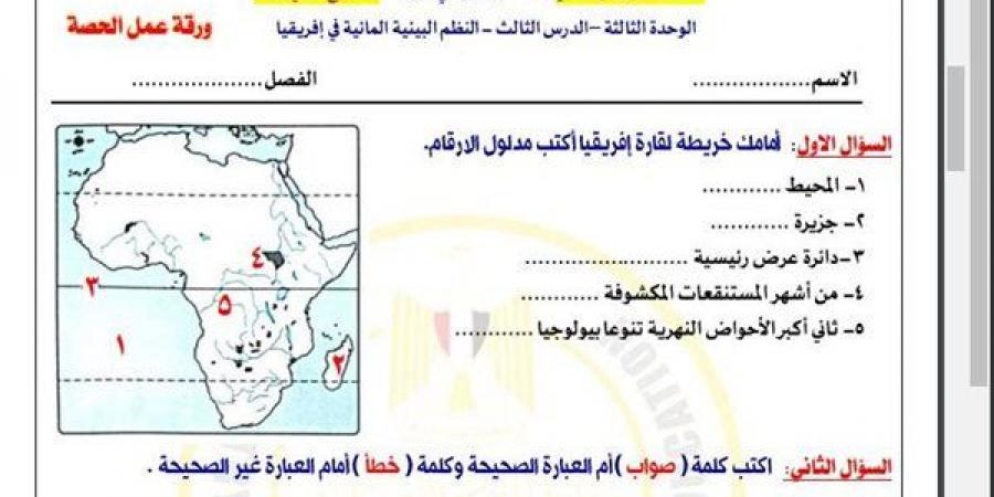 مراجعات نهائية.. أسئلة تقييم الأسبوع الـ 12 الدراسات الاجتماعية لـ الصف الأول الإعدادي - نبض مصر