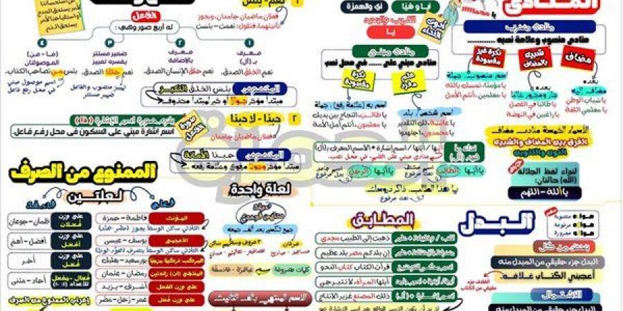 مراجعات نهائية في مقرر النحو ورقة واحدة لن يخرج عنها الامتحان لـ الصف الثالث الإعدادي - نبض مصر