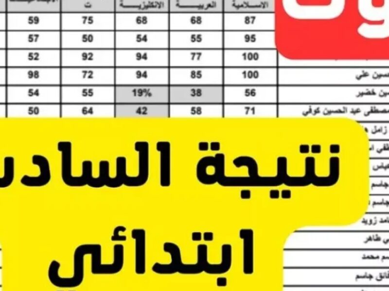 نتائج السادس الابتدائي الدور الثاني 2025 عبر موقع نتائجنا