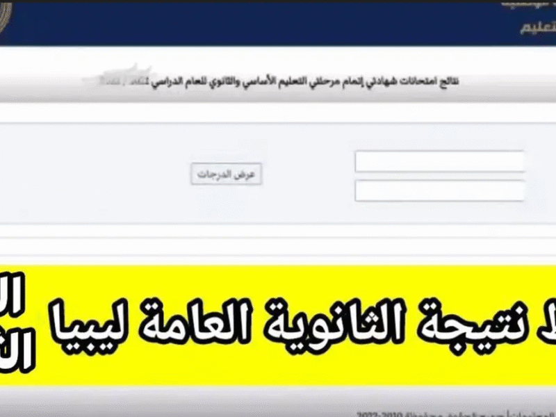 عــرض الدرجات»» نتيجة الشهادة الثانوية ليبيا 2025 Www imtihanat com برقم الجلوس من رابط منظومة الامتحانات