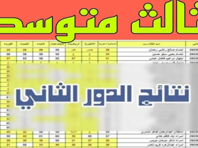 “الكشـوفات كاملـة” استعلـم عن نتائج الثالث متوسط 2025 الدور الثاني بصيغة pdf خـلال moedu.gov.iq عمـوم المحافظـات حال الاعلان عنهـا