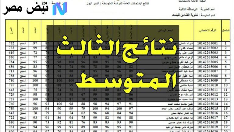 ظهرت .. نتائج الثالث متوسط بالاسم والرقم الامتحاني عموم المحافظات عبر موقع وزارة التعليم العراقية وموقع نتائجنا