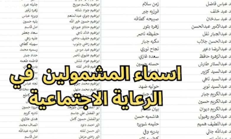 رابط الاستعلام عن اسماء الرعاية الاجتماعية