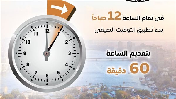 بدء تطبيق التوقيت الصيفي غدًا الخميس بتقديم الساعة 60 دقيقة عند منتصف الليل