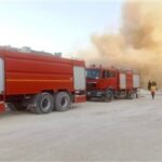 حريق هائل بمنطقة مخلفات الصرف الصحي في سمالوط بالمنيا