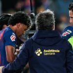 صور .. لامين يامال يغادر الكامب نو قبل انتهاء مباراة سيلتا فيغو