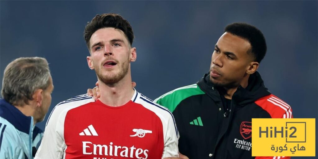 صورة .. رد فعل ديكلان رايس بعد هزيمة أرسنال أمام السيتي