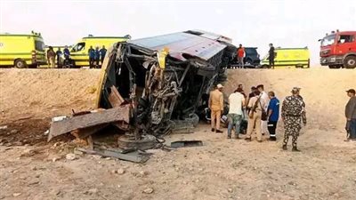 مصرع 3 أشخاص في حادث تصادم مروع بالمنيا