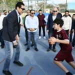وزير الشباب والرياضة ومحافظ الجيزة يتفقدان أعمال التطوير بنادي الصيد بأكتوبر