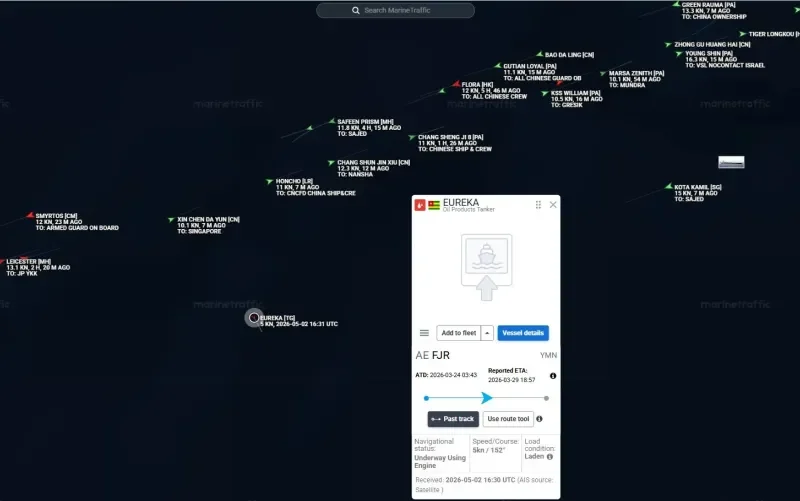 بعد اختطافها من سواحل شبوة.. الكشف عن مكان السفينة الإماراتية (EUREKA) (IMO:1022823)- نبض مصر