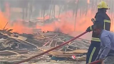 حريق يلتهم لوكيشن تصوير مسلسل بيت بابا 2 في مدينة الإنتاج الإعلامي.. صور
