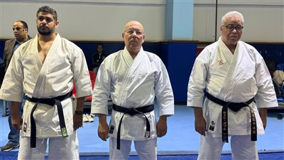 محمد الدهراوي يرتدي بدلة الكاراتيه لدعم الحكام بالمركز الأولمبي- نبض مصر